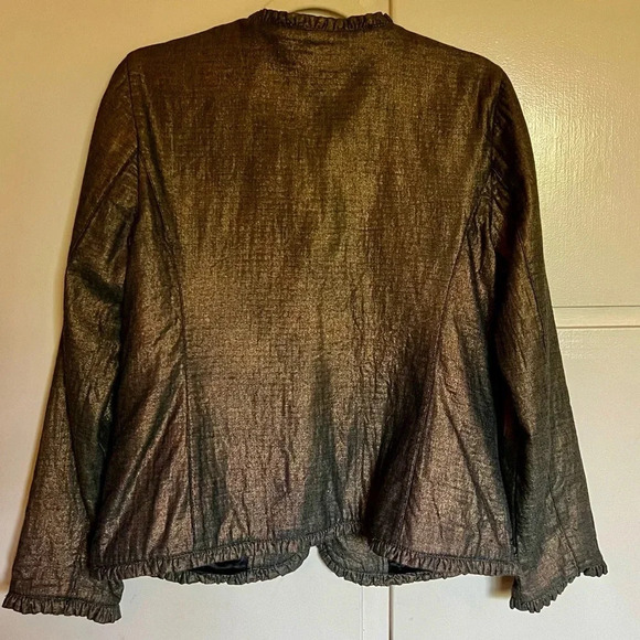 Chico”s Golden‎ Trinket Royalty Beaded Jacket Size Medium - Picture 7 of 11